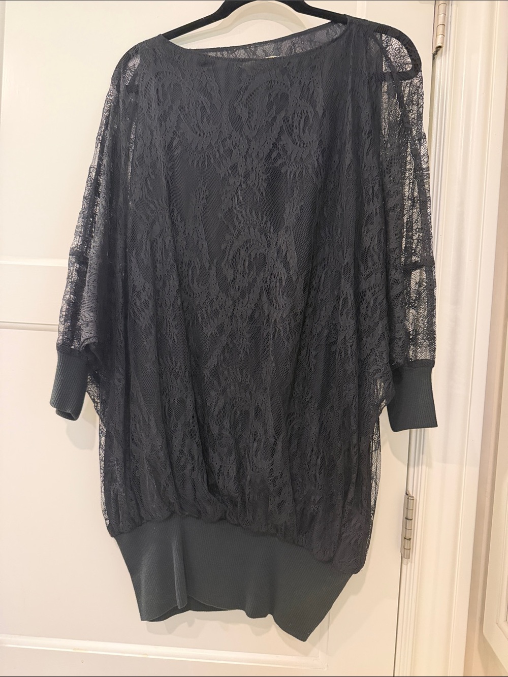 Elizabeth and James Black Lace Mini Dress